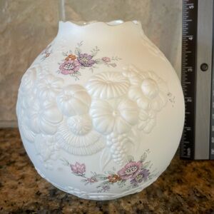 Vase, Floral Embossed Porcelain